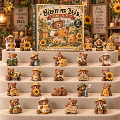 CHRISTMAS KICKOFF 40% OFF - Beekeeper Bear Advent Calendar 2026 - 24-Day Festive Countdown, Acrylic Charms Blind Box - Gift For Beekeeper Lovers AC0TM332