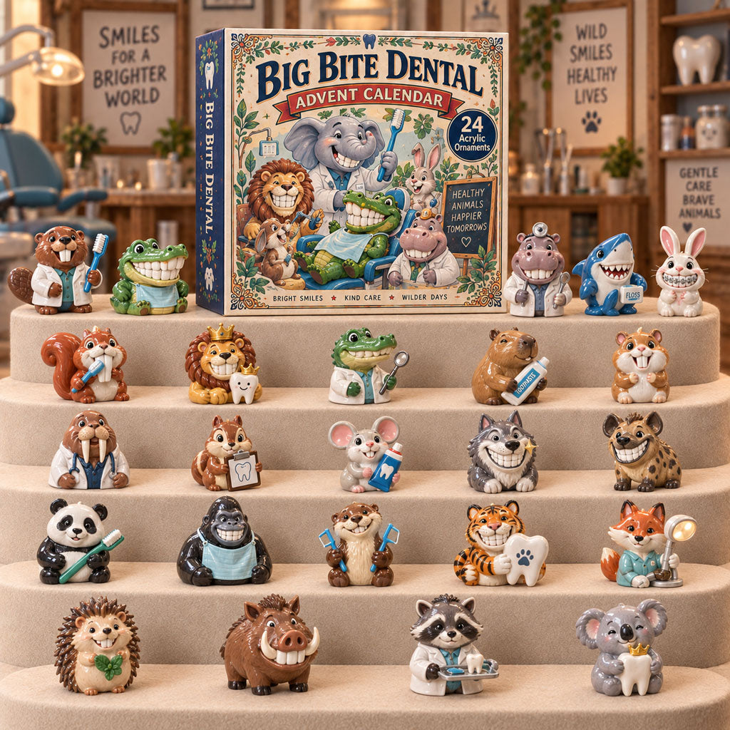 CHRISTMAS KICKOFF 40% OFF - Big Bite Dental Advent Calendar 2026 - 24-Day Festive Countdown, Acrylic Charms Blind Box - Gift For Dentist Lovers AC0TM339