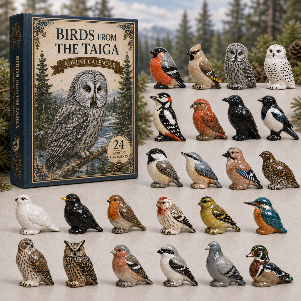 CHRISTMAS KICKOFF 40% OFF - Birds From The Taiga Advent Calendar 2026 - 24-Day Festive Countdown, Acrylic Charms Blind Box - Gift For Bird Lovers AC0TM212