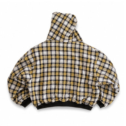 Black & Yellow 90s Plaid Reversible Hoodie