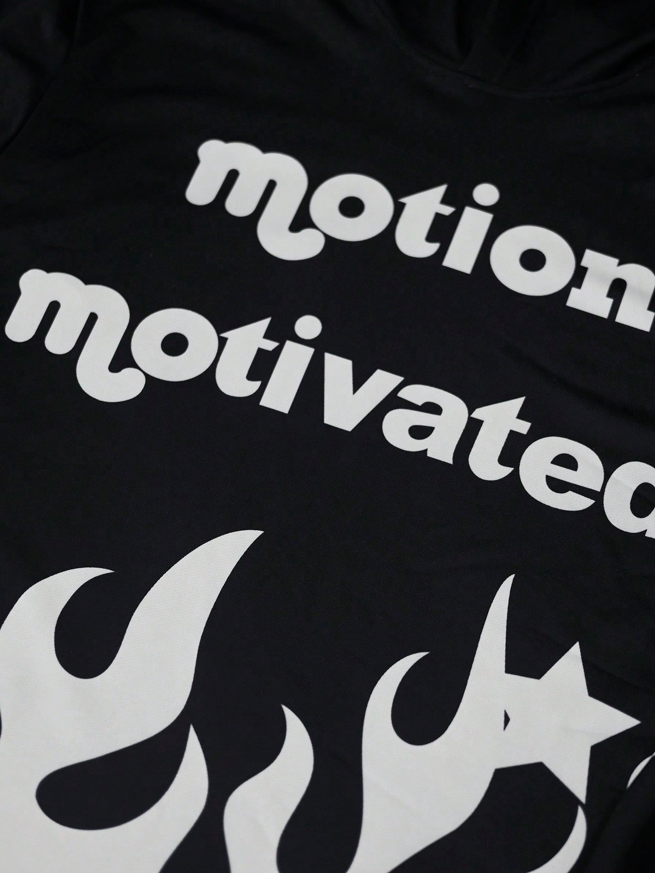 Black Flame Star Graphic Streetwear Hoodie
