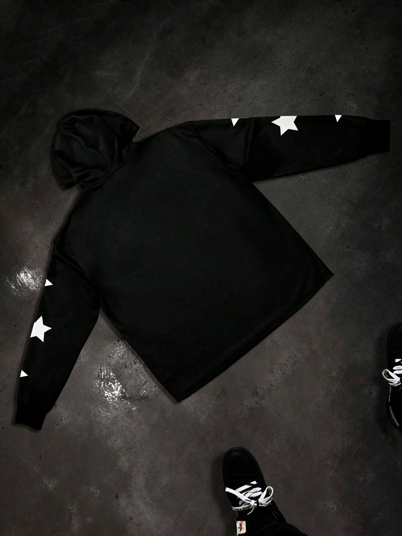 Black Flame Star Graphic Streetwear Hoodie