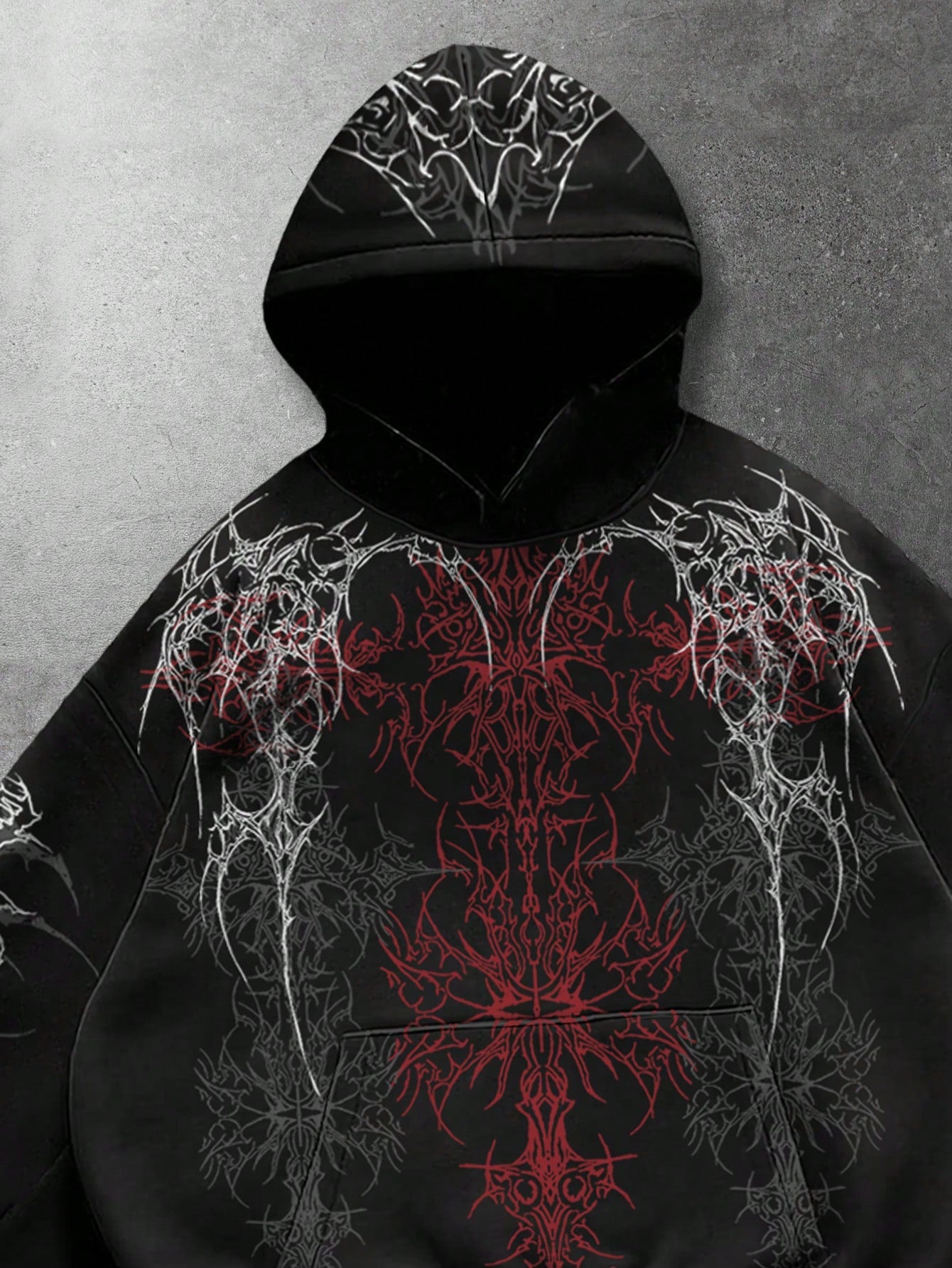 Black Gothic Tribal Graphic Hoodie