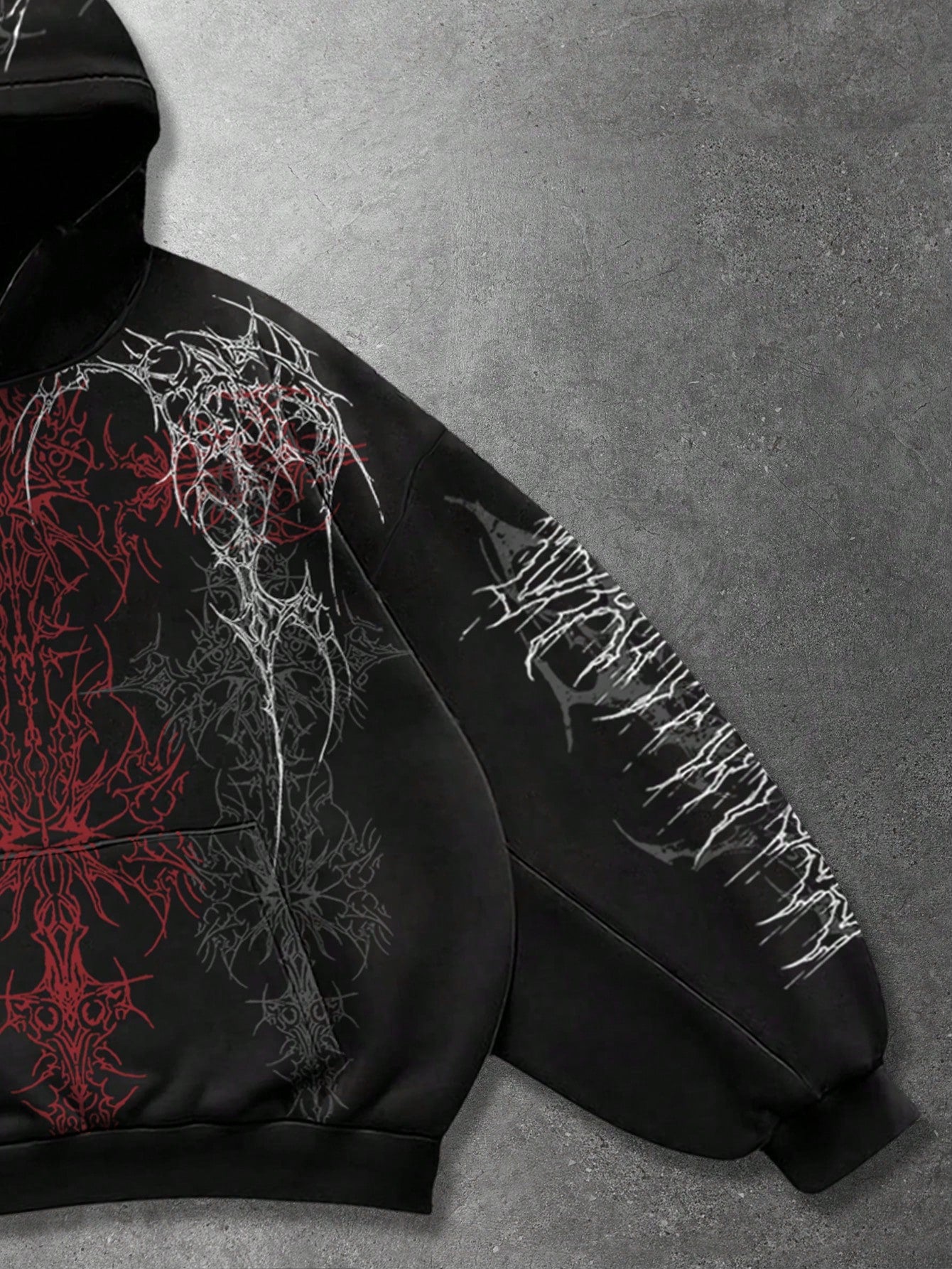 Black Gothic Tribal Graphic Hoodie