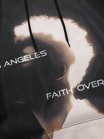 Black Graphic Faith Over Fear Hoodie