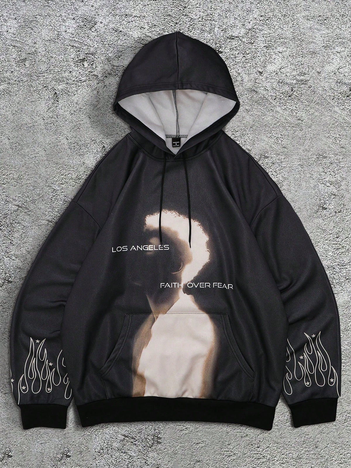 Black Graphic Faith Over Fear Hoodie