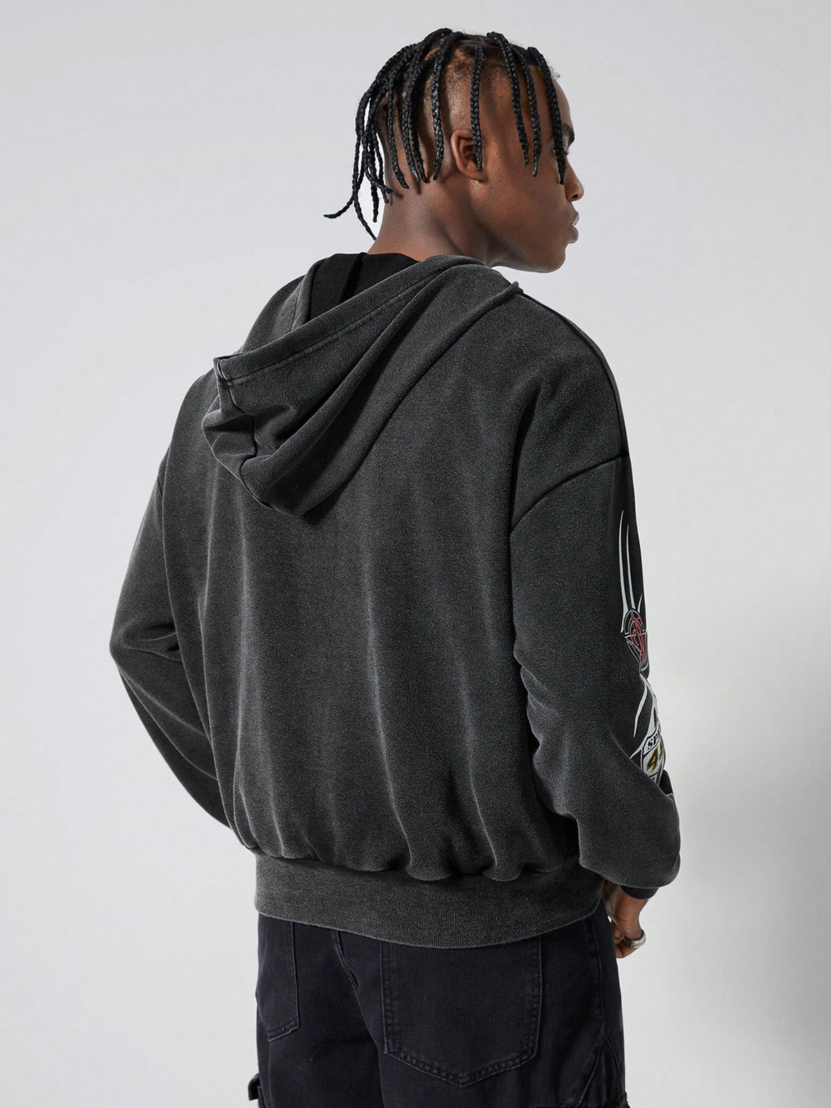 Black Graphic Portrait Hoodie