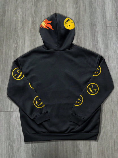 Black Less Friends More Money Graphic Hoodie