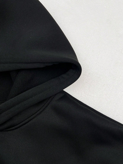 Black Less Friends More Money Graphic Hoodie