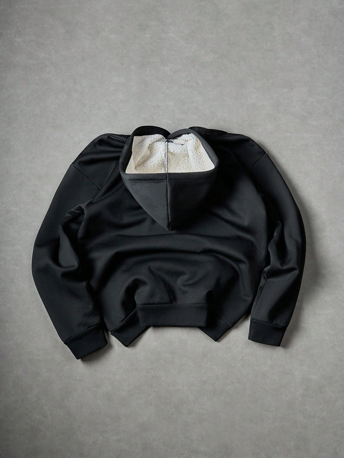 Black Sherpa Lined Star Logo Graphic Hoodie
