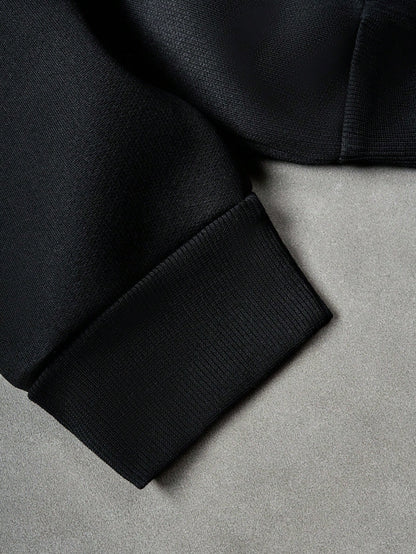 Black Sherpa Lined Star Logo Graphic Hoodie