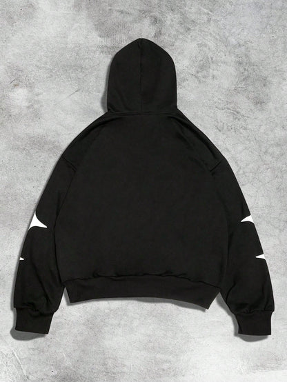 Black Streetwear Graphic Hoodie