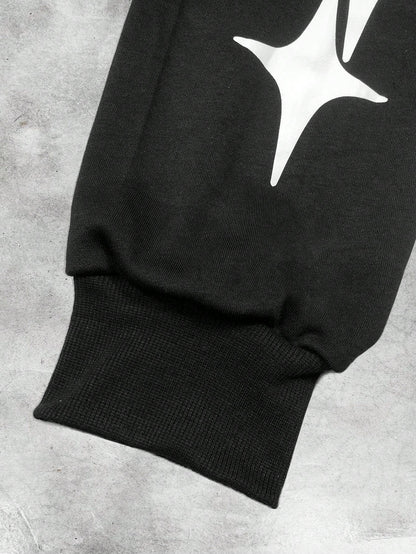 Black Streetwear Graphic Hoodie