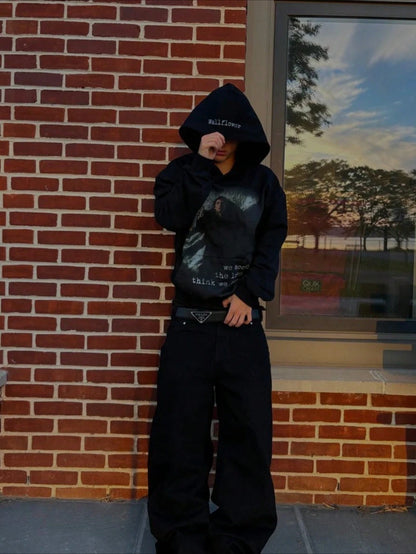 Black Wallflower Film Graphic Printed Hoodie