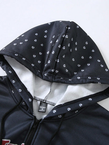 Black Who Cares Get Money Graphic Full Zip Hoodie