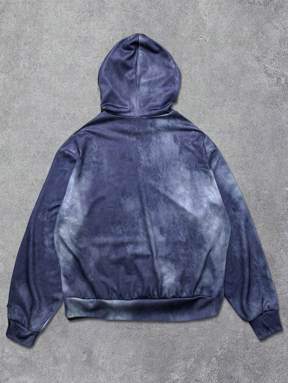 Blue Acid Wash Galaxy Wash Pullover Hoodie