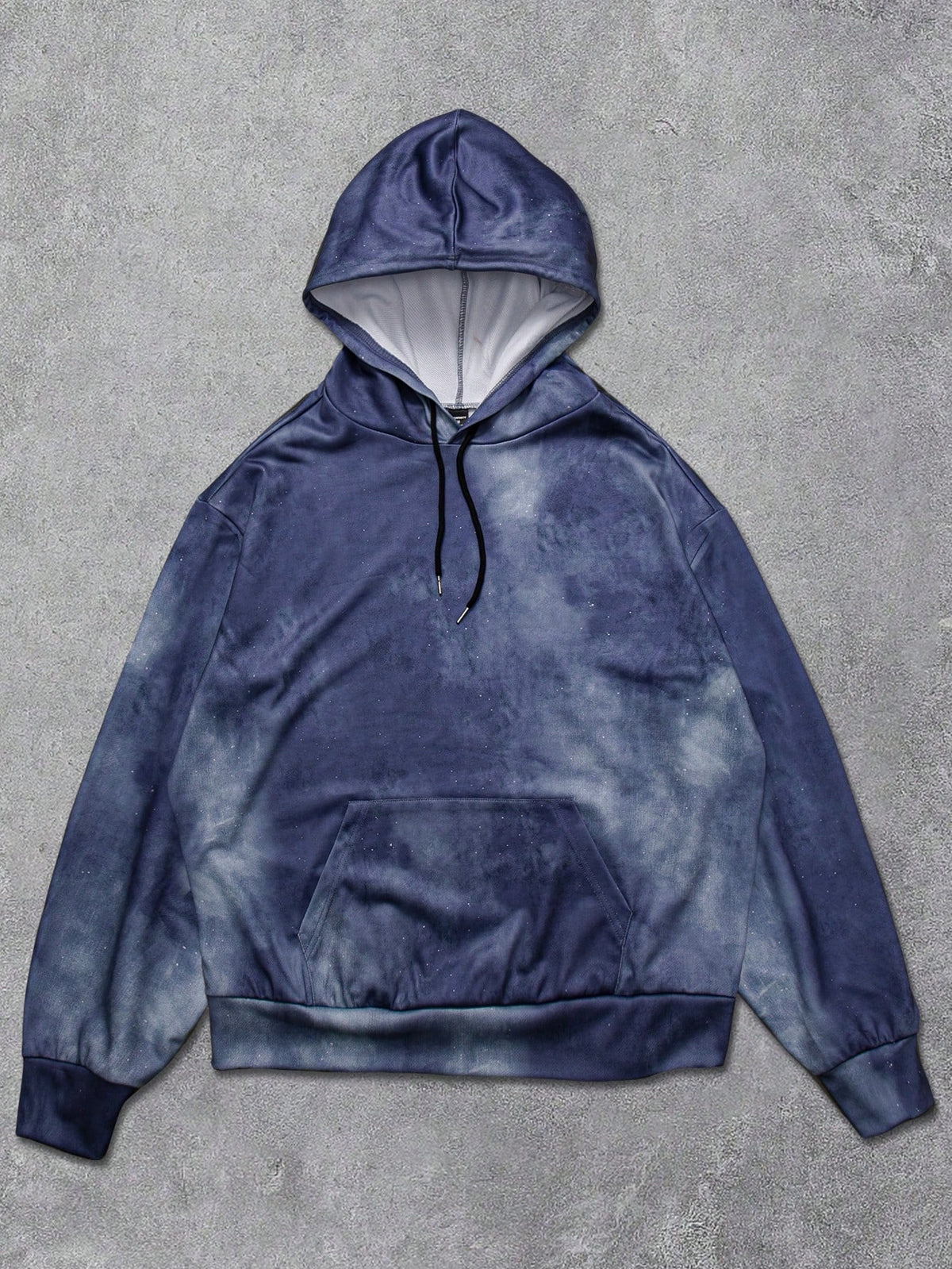 Blue Acid Wash Galaxy Wash Pullover Hoodie