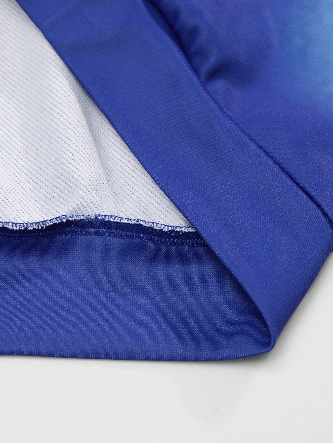 Blue Gradient Zip Up Graphic Hoodie
