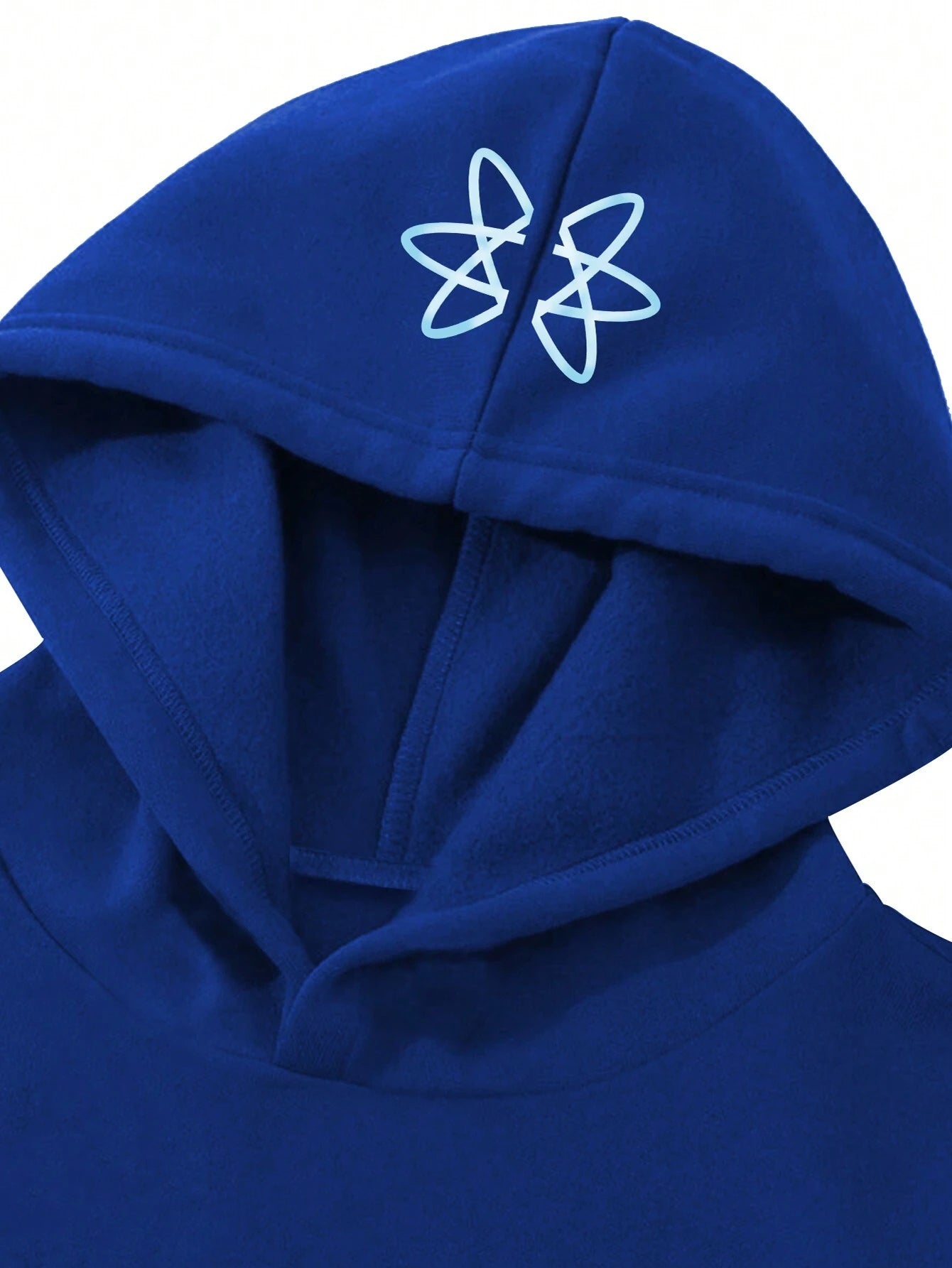 Blue Y2K Graffiti Print Pullover Hoodie