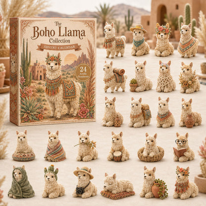 CHRISTMAS KICKOFF 40% OFF - Boho Llama Advent Calendar 2026 - 24-Day Festive Countdown, Acrylic Charms Blind Box - Gift For Llama Lovers AC0TH034