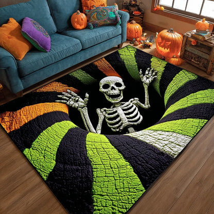 Bone Chiller Halloween Skeleton Area Rug