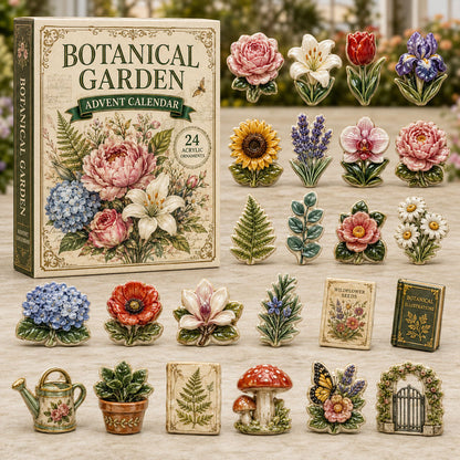 CHRISTMAS KICKOFF 40% OFF - Botanical Garden Advent Calendar 2026 - 24-Day Festive Countdown, Acrylic Charms Blind Box - Gift For Gardening Lovers AC0TM042