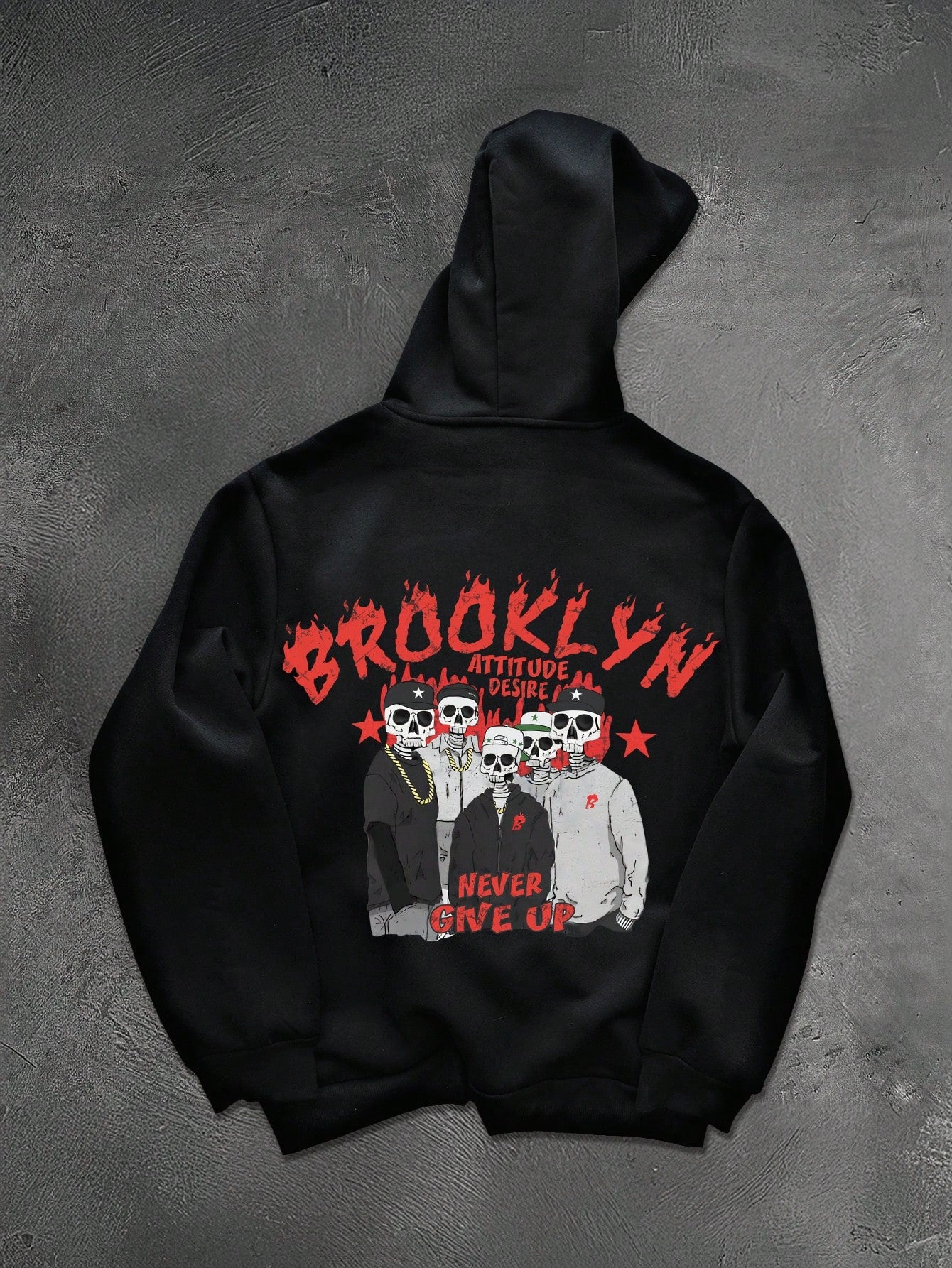 Brooklyn Skull Gang Graphic Black Hoodie