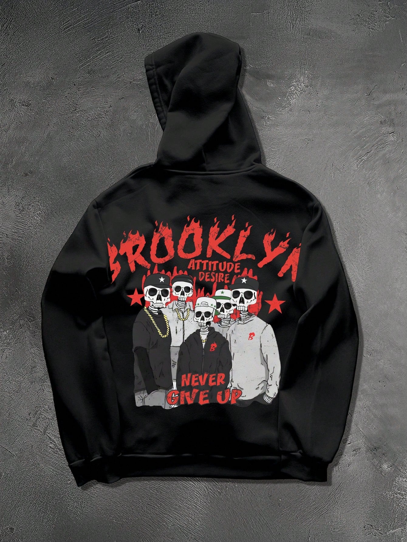 Brooklyn Skull Gang Graphic Black Hoodie