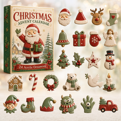 ✨ CHRISTMAS KICKOFF 40% OFF ✨ - Classic Christmas Friends Advent Calendar 2026 - 24-Day Festive Countdown, Acrylic Charms Blind Box - Gift For Family & Friends