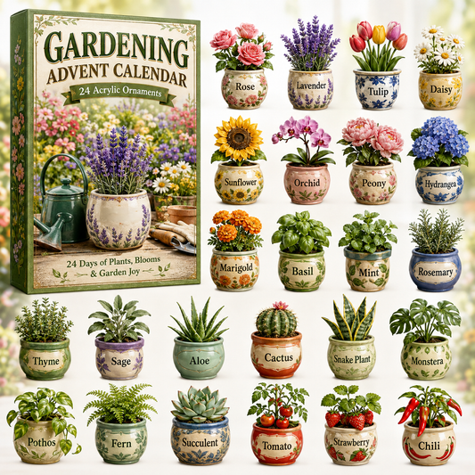 🌱 CHRISTMAS KICKOFF 40% OFF 🪴 - Gardening Plants Advent Calendar 2026 - 24-Day Festive Countdown, Acrylic Charms Blind Box - Gift For Gardening Lovers