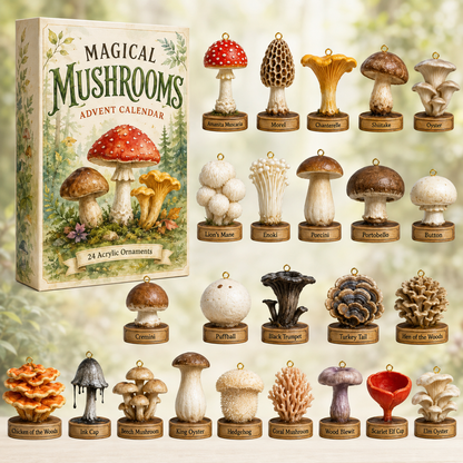 🍄 CHRISTMAS KICKOFF 40% OFF ✨ - Magical Mushrooms Advent Calendar 2026 - 24-Day Festive Countdown, Acrylic Charms Blind Box - Gift For Mushroom & Nature Lovers