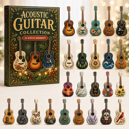 CHRISTMAS KICKOFF 40% OFF - Acoustic Guitar Advent Calendar 2026 - 24-Day Festive Countdown, Acrylic Charms Blind Box - Gift For Guitar Lovers AC0HT464