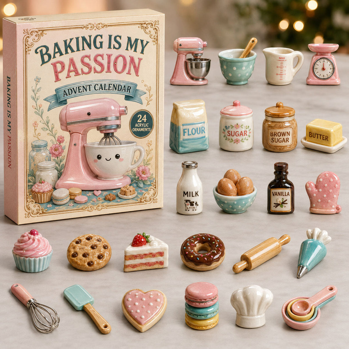 CHRISTMAS KICKOFF 40% OFF - Baking Time Advent Calendar 2026 - 24-Day Festive Countdown, Acrylic Charms Blind Box - Gift For Bakers
