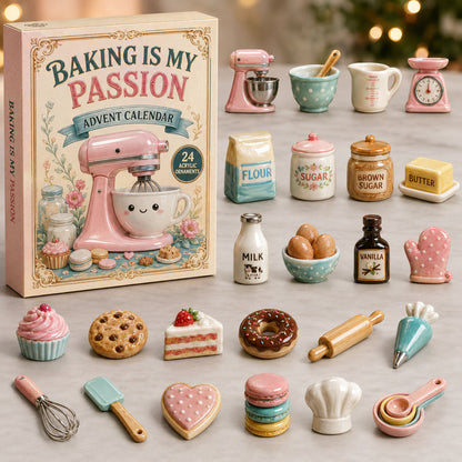 CHRISTMAS KICKOFF 40% OFF - Baking Time Advent Calendar 2026 - 24-Day Festive Countdown, Acrylic Charms Blind Box - Gift For Bakers