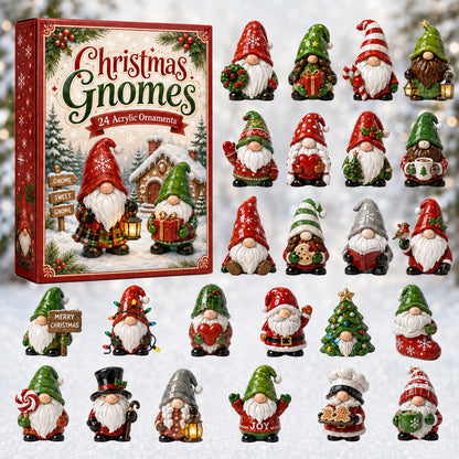 CHRISTMAS KICKOFF 40% OFF - Christmas Gnomes Advent Calendar 2026 - 24-Day Festive Countdown, Acrylic Charms Blind Box - Gift For Family Members