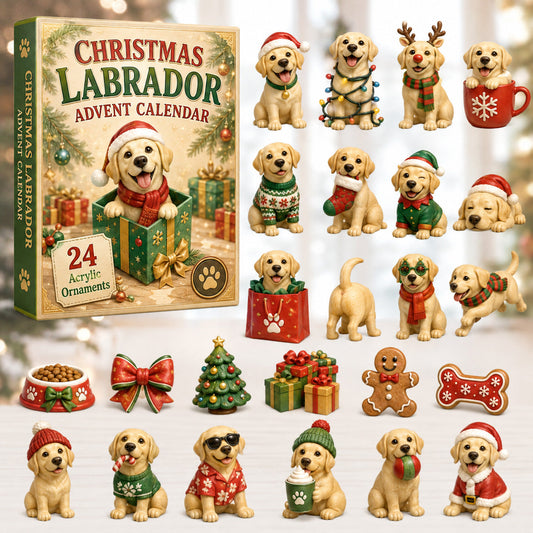 CHRISTMAS KICKOFF 40% OFF - Christmas Labrador Advent Calendar 2026 - 24-Day Festive Countdown, Acrylic Charms Blind Box - Gift For Labrador Lovers