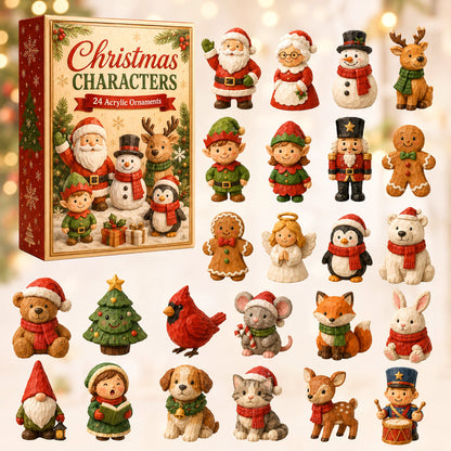 CHRISTMAS KICKOFF 40% OFF - Christmas Land Characters Advent Calendar 2026 - 24-Day Festive Countdown, Acrylic Charms Blind Box - Gift For Family Members