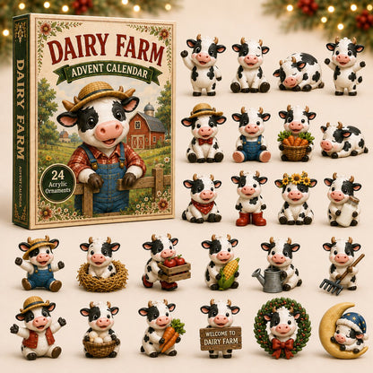 CHRISTMAS KICKOFF 40% OFF - Dairy Farm Advent Calendar 2026 - 24-Day Festive Countdown, Acrylic Charms Blind Box - Gift For Farmer