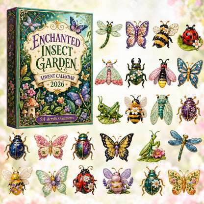 CHRISTMAS KICKOFF 40% OFF - Enchanted Insect Garden Advent Calendar 2026 - 24-Day Festive Countdown, Acrylic Charms Blind Box - Gift For Nature Lovers AC0HT359