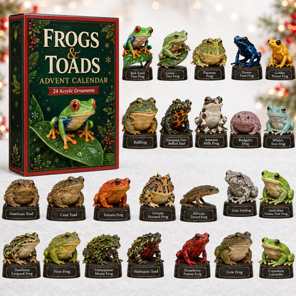 CHRISTMAS KICKOFF 40% OFF - Frogs & Toads Advent Calendar 2026 - 24-Day Festive Countdown, Acrylic Charms Blind Box - Gift For Frogs Lovers AC0HT219
