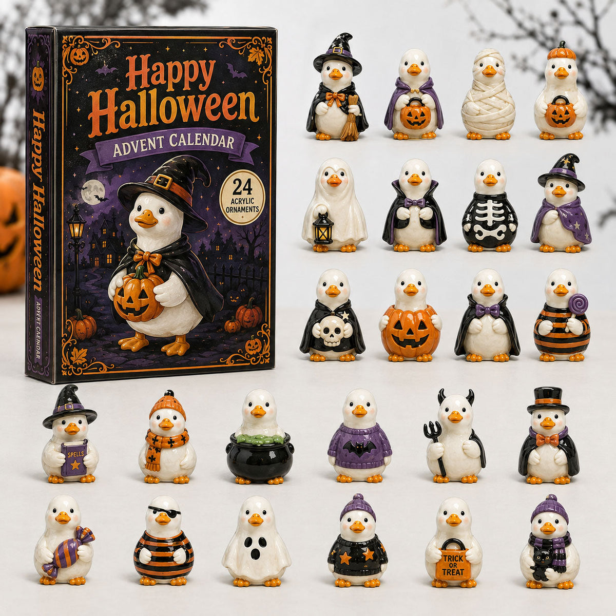 CHRISTMAS KICKOFF 40% OFF - Happy Halloween Advent Calendar 2026 - 24-Day Festive Countdown, Acrylic Charms Blind Box - Gift For Farmer