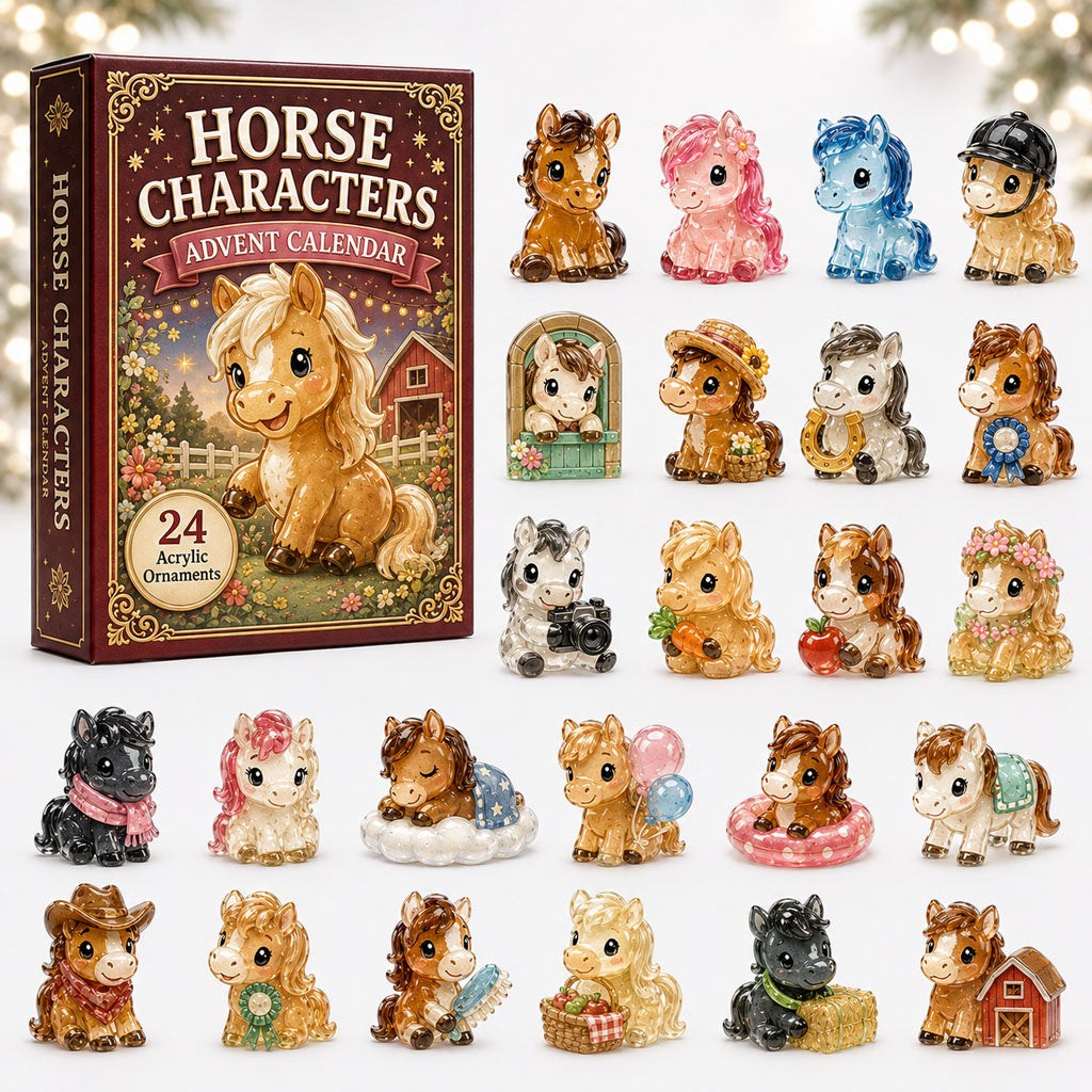 CHRISTMAS KICKOFF 40% OFF - Horse Friends Advent Calendar 2026 - 24-Day Festive Countdown, Acrylic Charms Blind Box - Gift For Horse Lovers
