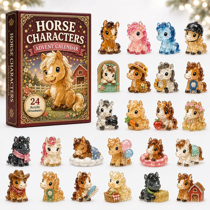 CHRISTMAS KICKOFF 40% OFF - Horse Friends Advent Calendar 2026 - 24-Day Festive Countdown, Acrylic Charms Blind Box - Gift For Horse Lovers