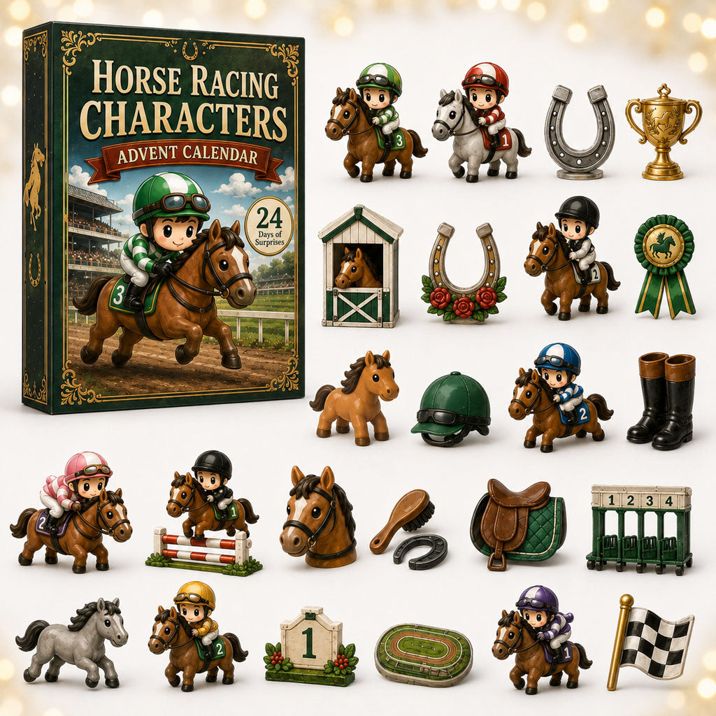 CHRISTMAS KICKOFF 40% OFF - Horse Racing Advent Calendar 2026 - 24-Day Festive Countdown, Acrylic Charms Blind Box - Gift For Horse Lovers
