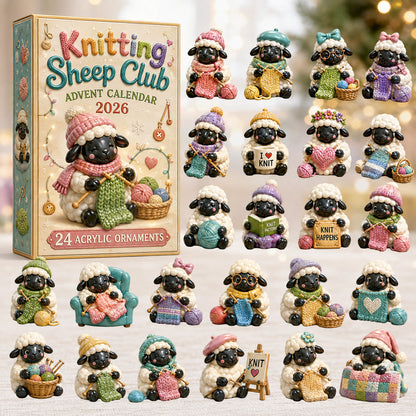 CHRISTMAS KICKOFF 40% OFF - Knitting Sheep Club Advent Calendar 2026 - 24-Day Festive Countdown, Acrylic Charms Blind Box - Gift For Sheep Lovers AC0HT548