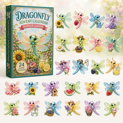 CHRISTMAS KICKOFF 40% OFF - Meadow Dragonfly Advent Calendar 2026 - 24-Day Festive Countdown, Acrylic Charms Blind Box - Gift For Dragonfly Lovers