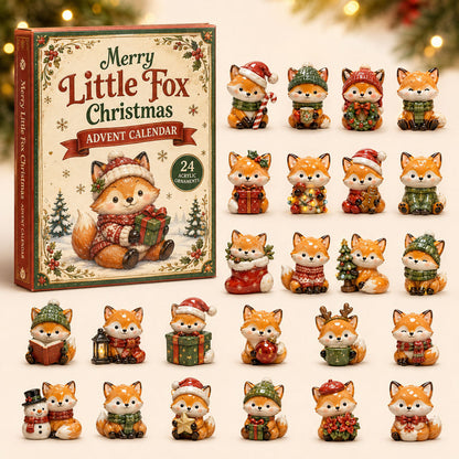 CHRISTMAS KICKOFF 40% OFF - Merry Fox Advent Calendar 2026 - 24-Day Festive Countdown, Acrylic Charms Blind Box - Gift For Fox Lovers