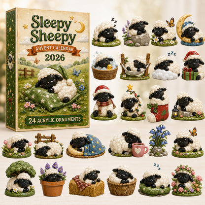 CHRISTMAS KICKOFF 40% OFF - Sleepy Sheepy Advent Calendar 2026 - 24-Day Festive Countdown, Acrylic Charms Blind Box - Gift For Sheep Lovers AC0HT545