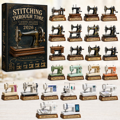 CHRISTMAS KICKOFF 40% OFF - Stitching Through Time Advent Calendar 2026 - 24-Day Festive Countdown, Acrylic Charms Blind Box - Gift For Sewing Lovers AC0HT523