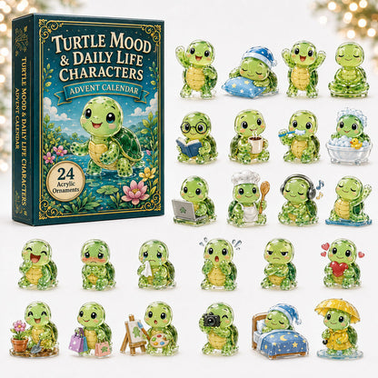 CHRISTMAS KICKOFF 40% OFF - Turtle Life Advent Calendar 2026 - 24-Day Festive Countdown, Acrylic Charms Blind Box - Gift For Turtle Lovers